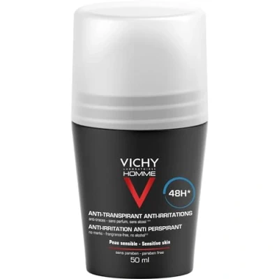 Image of Vichy Homme Roll On Deodorant for Sensitive Skin 48 Hours 50 ml