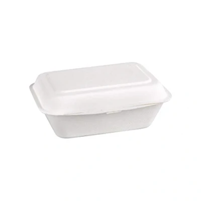 Image of Fiesta Compostable Biodegradable Disposable Bagasse Hinged Food Containers 182(W) x 135(D)mm / 7 5 1/4 inch Pack of 250 DW248