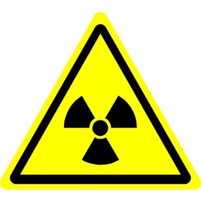 Image of ISO Safety Sign International Radioactive Hazard Symbol Self Adhesive Sticker 50mm x