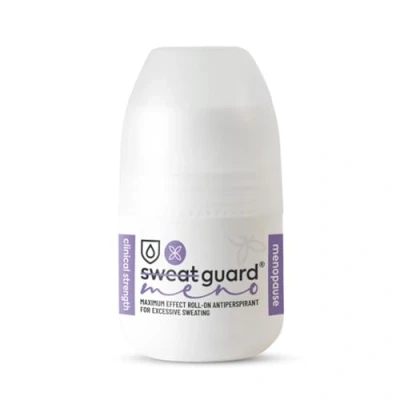 Image of Sweat GUARD® Meno Antiperspirant Roll On 50ml. Unscented Anti Deodorant For Women. Controls Excessive Sweating &amp; Body Odour, Relieves Menopause Symptoms. Maximum Strength Womens Deodorant.