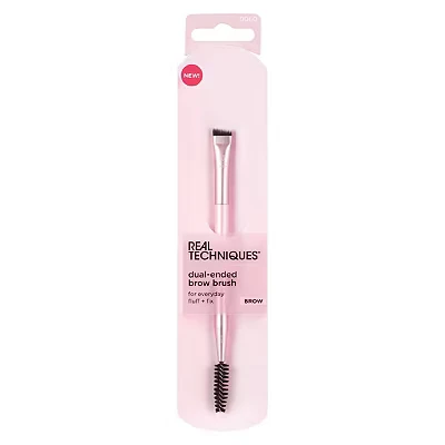 Image of Real Techniques Double Ended Eyebrow Brush Shaping and Plumping Travel Friendly Spool, Blending Natural, Full or Laminated Eyebrows Luxury Applicator 1 Pack