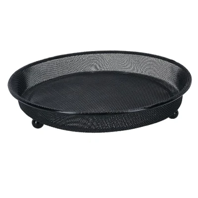 Image of AB Tools Heavy Duty Black Mesh Metal Ground Wild Bird Feeder Feeding Tray 22cm