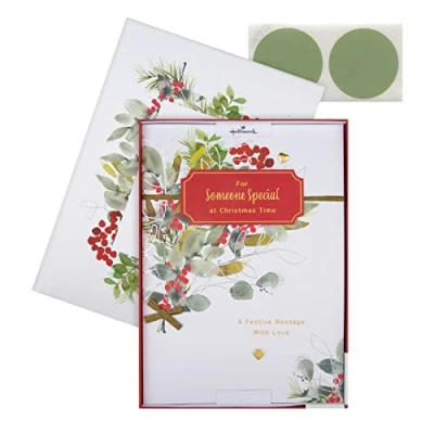 Image of Hallmark Boxed Christmas Card for Someone Special Classic Seasonal Foliage Design
