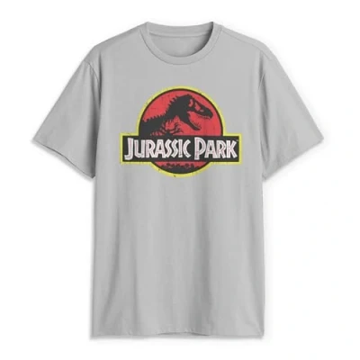 Image of Jurassic Park Men&#039;s Logo Tee T Shirt, Silver, XXL