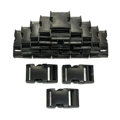 Image of Church Products UK 40mm Plastic Side Release Buckles x2 x50 Quick Snap Clasp Adjustable Webbing Straps Belts Bags Backpacks (50)