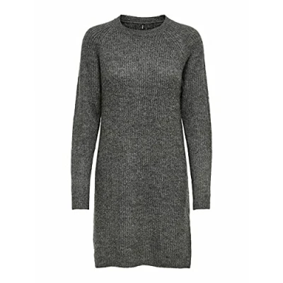 Image of Only Women&#039;s ONYSALLIE L/S EX KNT Dress, Dark Grey, X Small