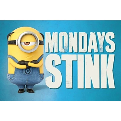 Image of Pyramid International Mondays Stink Despicable Me 3&quot; Maxi Poster, Plastic/Glass, Multi Colour, 61 x 91.5 1.3 cm
