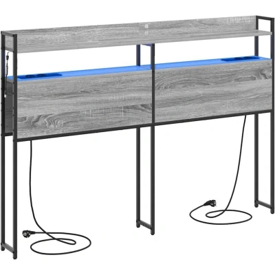 Image of vidaXL Storage Headboard with Shelf Grey sonoma 140 cm Engineered wood