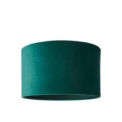 Image of Modern Forest Green Velvet Cylinder Ceiling Pendant Lampshade/Table Lamp Drum Light Shade Small
