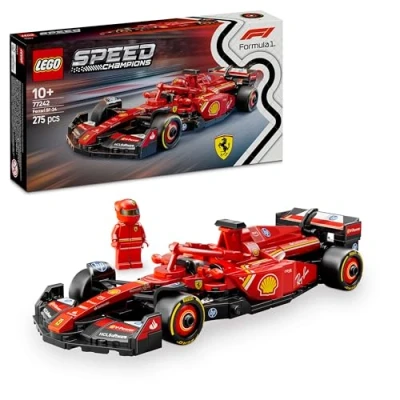 Image of LEGO Speed Champions Ferrari SF 24 F1 Race Car Toy with a Collectible Formula 1 Driver Minifigure Model Kits for 10+ Year Old Boys &amp; Girls or Adult Motorsport Fans 77242