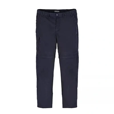 Image of Craghoppers Mens Expert Kiwi Slim Fit Tailored Convertible Trousers, Dark Navy, Size 34&quot;