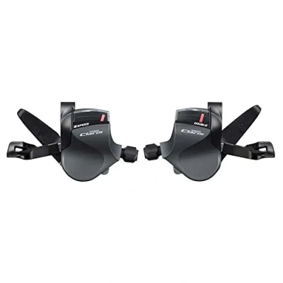 Image of Shimano SL R2000 Claris 8 speed road flat bar levers, for double