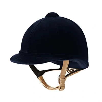 Image of Charles Owen Hampton Navy Size 7 1/8 (58Cm) Horse Riding Helmet Hat Protection
