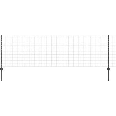 Image of vidaXL Euro Fence with 11 U Posts Grey 0,8x25 m Steel