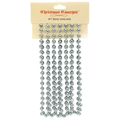 Image of Christmas Concepts® 9ft Bead Chain Garlands Decorations (Graphite Grey)