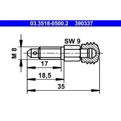 Image of JLM2192, MJD7848AA Breather Screw / Valve ATE 03.3518 0500.2 M8