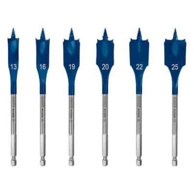 Image of Bosch 6x EXPERT Self Cut Speed Spade Drill Bit Set (for Softwood, Particleboard, Ø 13 25 mm, Professional Accessory Rotary Drill/Drivers)