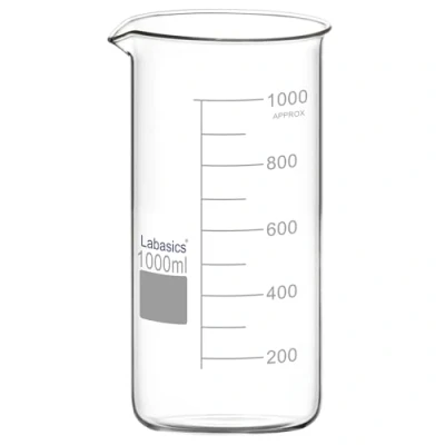 Image of Labasics Glass Tall Beaker, Borosilicate Graduated Form Griffin Beaker with Pouring Spout, 1 Pack, 500 ml