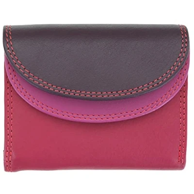 Image of VISCONTI Rainbow Collection Small Leather Purse RFID and Tap Go RB126 Plum Multi