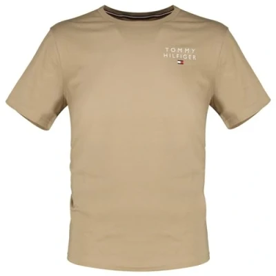 Image of Tommy Hilfiger Men Short Sleeve T Shirt Crew Neck, Beige (Beige), S