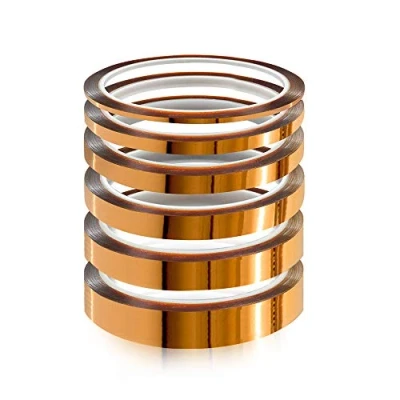 Image of YIXISI High Temperature Tape 6 Pack, Kapton Tape, Polyimide Sublimation Multi Sized 3mm/6mm/8mm/10mm/12mm/20mm x 33M, Thermal Transfer fro 3D Printers etc. Up to 280℃ (536℉)