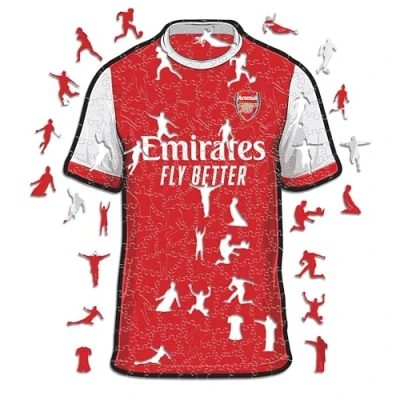 Image of Iconic Puzzles, 100% eco sustainable wooden puzzle with official license Arsenal shirt, size L, 500 pieces