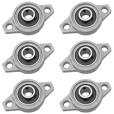 Image of GOIYZTTR 6 Pcs Self Aligning Pillow Block, Bore 10mm Block Flange Bearing Shaft KFL000 Inner Ball Mounted for KFL Series Conveyor Systems