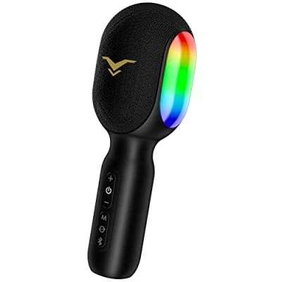 Image of StageSound Karaoke Microphone Bluetooth, 5 in 1 Wireless Microphones with Dynamic LED, Portable Speaker, Home KTV Device for Children Party