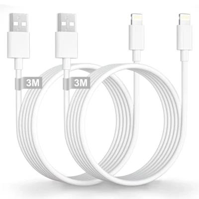 Image of iPhone Charger Cable 3M 2Pack [MFi Certified], USB to Lightning Extra Long Fast Lead Wire for Apple 14 13 12 11 Pro Max XS XR X 8 7 6 5 SE, iPad Pro/Air/Mini