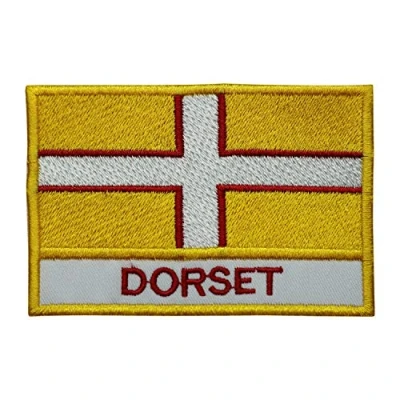 Image of Dorset County Flag Logo Iron On Sew Embroidered Patch Badge Applique for Clothes Shirts Jeans etc