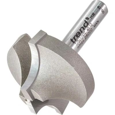 Image of Trend Professional Ovolo Rounding Over Router Cutter, 10mm Radius, 1/4 Inch Shank, Without Bearings, Tungsten Carbide Tipped, 7/5X1/4TC