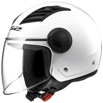 Image of LS2 Motorcycle Helmet Open Face Airflow Gloss White M