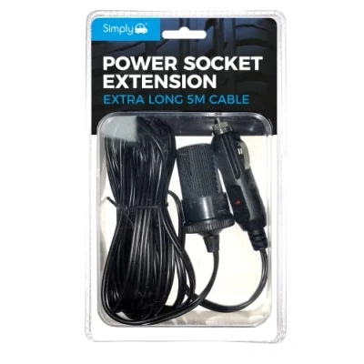 Image of Simply Power Socket Extension 5m Long 12V cigarette lighter cable 10amp (Packaging may vary)