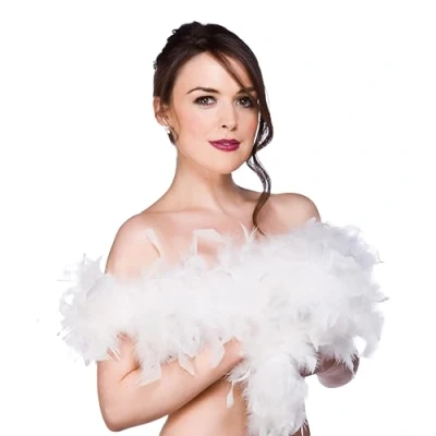 Image of Wicked Costumes Adult Unisex Feather Boa Fancy Dress Accessory White