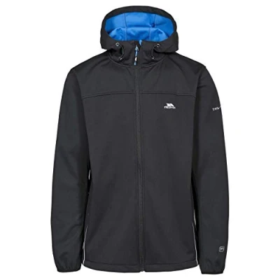 Image of Trespass Zeek, Black, XXS, Waterproof Softshell Jacket for Men, XX Small / 2X 2XS, Black