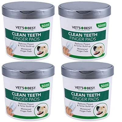 Image of AB Tools 200PK Dog Pet Teeth Tooth Cleaning Finger Pads Wipes Plaque Tartar Remover