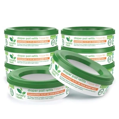 Image of Nursery Fresh Refill for Diaper Genie and Munchkin Pails, 2,176 Count, 8 Pack