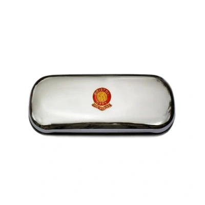 Image of Polished chrome football club glasses case Bristol City