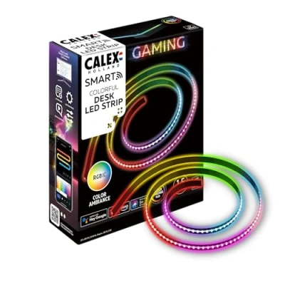 Image of Calex Gaming Strip Light for Desk, Razer Chroma Compatible, Smart Home, RGBIC Synchronization PC, 150cm