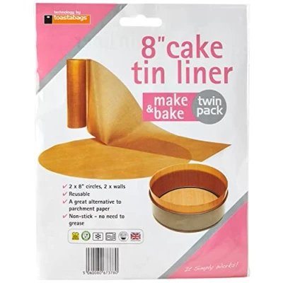 Image of Toastabags Cake Tin Liner 8in 2 Pack, Gold