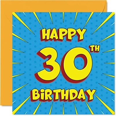 Image of Fun 30th Birthday Cards for Men Woman Comic Book Happy Card Daughter Sister Brother Dad Mum Son Cousin Auntie Uncle, 145mm x Greeting Cards,