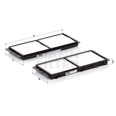 Image of BBP261J6X, BBP261J6X9A Pollen Filter MANN CU 26 008 2 Particulate 250mm 102mm 17mm MAZDA: 3 Hatchback, Saloon