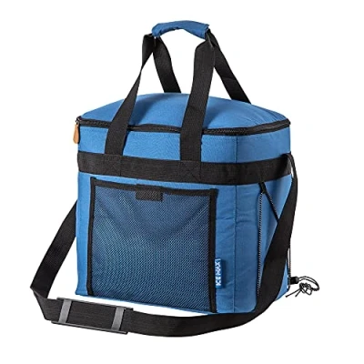 Image of Leave Only Footprints Picnic Insulated Cooler Bag. Made from RPET Recycled Material (28 Litre, Navy Blue)