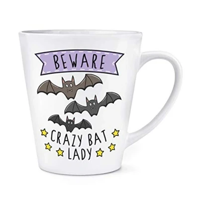 Image of Beware Crazy Bat Lady 12oz Latte Mug Cup