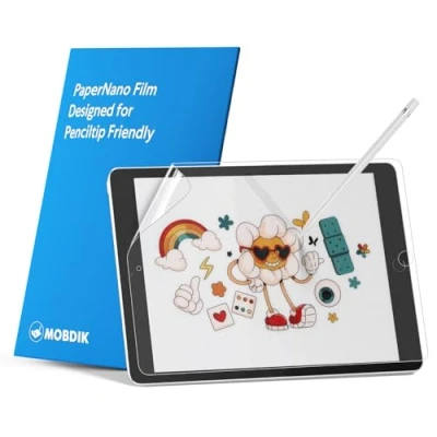 Image of MOBDIK 2 Pack Paper Screen Protector Compatible with iPad Pro 9.7 &amp; 6th/5th Generation (2018/2017) Air 2/1, Crafted for Natural Writing, Anti Glare Easy Installation Kit