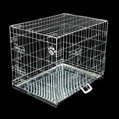 Image of Cozy Pet Dog Cage 30&quot; Silver Metal Tray Folding Puppy Crate Cat Carrier DC30S. (We do not ship to the Channel Islands.)