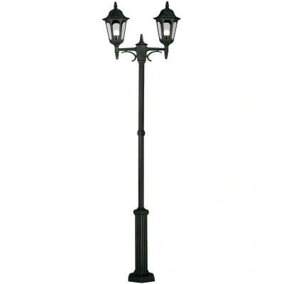 Image of Parish 2 Light Twin Outdoor Post Lantern Black IP44, E27