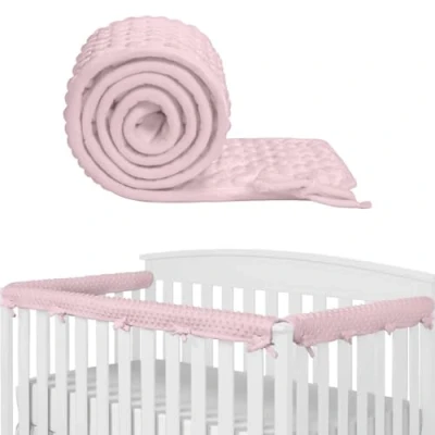 Image of Eastern Corridor EU 3pcs Baby Crib Rail Cover Protector Set Cot Protectors Safe Teething Guard Wrap for Standard 128x18 cm/68x18 cm (Pink)