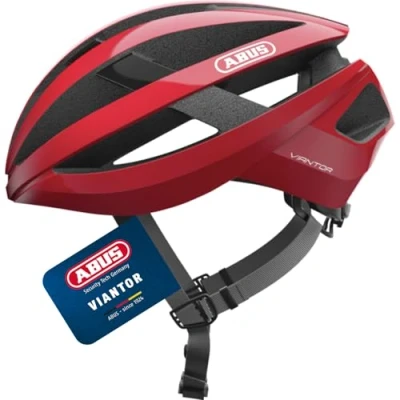 Image of ABUS Viantor Racing Bike Helmet Sporty Bicycle for Beginners Women and Men Red, Size S