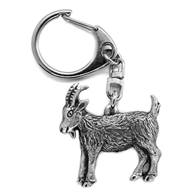 Image of Billy Goat Push Gate Keyring with Grey Burlap Pouch